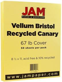 img 1 attached to 📇 JAM PAPER Vellum Bristol 67lb Cardstock - 8.5 x 11 Coverstock - Bright Canary Yellow - 50 Sheets/ Pack: Premium Quality for Crafting & Printing Projects