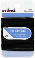 💇 scunci no damage hair elastics, medium, black 28 ea (pack of 2): secure and gentle hair ties for all-day comfort logo