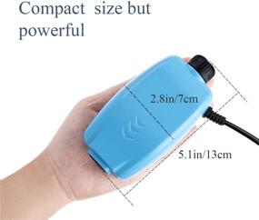 img 2 attached to 🐠 HITOP Dual Outlets Whisper Adjustable Aquarium Air Pump for 20-100 Gallon Fish Tanks - Quiet Oxygen Pump with Accessories (2 outlets, Blue)