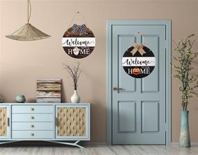 img 1 attached to 🍂 Versatile Interchangeable Seasonal Welcome Sign: Enhance Your Front Door Décor with Our Stylish Wood Round Fall Wreath