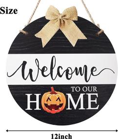 img 3 attached to 🍂 Versatile Interchangeable Seasonal Welcome Sign: Enhance Your Front Door Décor with Our Stylish Wood Round Fall Wreath