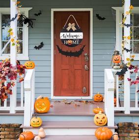 img 2 attached to 🍂 Versatile Interchangeable Seasonal Welcome Sign: Enhance Your Front Door Décor with Our Stylish Wood Round Fall Wreath