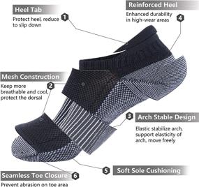 img 1 attached to 🧦 Медные беговые носки: Hissox унисекс носки-коротышки для отвода влаги, предотвращения запаха, спорта, треккинга и походов с подушками