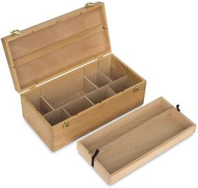 img 1 attached to 🎨 Art Alternatives Wood Box Supply Chest - Brown, 16-1/8"x8"x5-7/8" - Organize Your Art Supplies in Style!