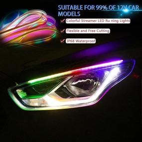 img 2 attached to 🚘 Walkoson Daytime Running Lights Strip: DIY Manual Control Waterproof LED Strip, Multi-Color Flexible Lights for 12v Car, SUV (2Pcs X 24 inch)