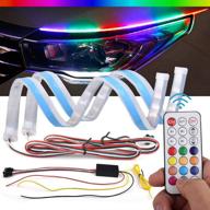 🚘 walkoson daytime running lights strip: diy manual control waterproof led strip, multi-color flexible lights for 12v car, suv (2pcs x 24 inch) logo