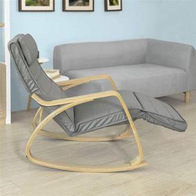 img 2 attached to 🪑 Haotian FST16-DG Rocking Chair with Foot Rest: Ultimate Comfort and Style in Grey