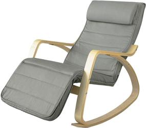 img 4 attached to 🪑 Haotian FST16-DG Rocking Chair with Foot Rest: Ultimate Comfort and Style in Grey