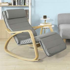 img 3 attached to 🪑 Haotian FST16-DG Rocking Chair with Foot Rest: Ultimate Comfort and Style in Grey