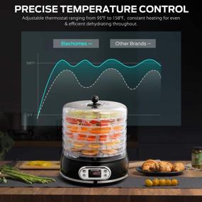 img 1 attached to 🍎 Elechomes 6-Tray Food Dehydrator: Dryer for Beef Jerky Meat, Fruits, Dog Treats, Herbs, Vegetables. Digital Time & Temperature Control, Overheat Protection, BPA Free with Fruit Roll Sheet Included