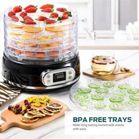 img 3 attached to 🍎 Elechomes 6-Tray Food Dehydrator: Dryer for Beef Jerky Meat, Fruits, Dog Treats, Herbs, Vegetables. Digital Time & Temperature Control, Overheat Protection, BPA Free with Fruit Roll Sheet Included