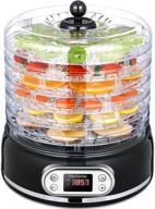 🍎 elechomes 6-tray food dehydrator: dryer for beef jerky meat, fruits, dog treats, herbs, vegetables. digital time & temperature control, overheat protection, bpa free with fruit roll sheet included логотип