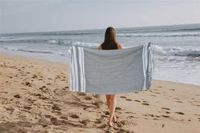 img 1 attached to 🏖️ Glamburg Peshtemal Turkish Towel - 2 Pack Oversized 36x71 Cotton Beach Towels for Adults - Soft, Durable, Absorbent, Extra Large Bath Sheets - Hammam Towel - Charcoal Grey
