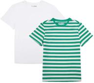 👕 jiahong unisex premium crewneck stripe m boys' clothing: versatile tops, tees & shirts for fashion-forward kids logo