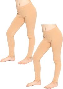 img 4 attached to 👖 Comfy Stretch Girls' Cotton Leggings for Girls' Clothing