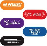 📸 privacy webcam slide covers 5-pack - stick-on webcam cover for laptop with sliding function - assorted colors - cheersville logo