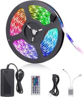 🌈 16.4ft color changing led strip lights with remote for home, kitchen, bed & car decoration - rgb led tape lights, 5050 led rope lights логотип