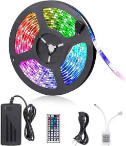 img 4 attached to 🌈 16.4ft Color Changing LED Strip Lights with Remote for Home, Kitchen, Bed & Car Decoration - RGB LED Tape Lights, 5050 LED Rope Lights