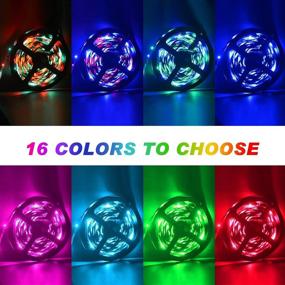 img 3 attached to 🌈 16.4ft Color Changing LED Strip Lights with Remote for Home, Kitchen, Bed & Car Decoration - RGB LED Tape Lights, 5050 LED Rope Lights