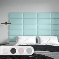 🎨 art3d teal upholstered headboard panels: king, full & queen sizes, soundproof 3d peel & stick wall panels (pack of 12) логотип