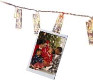 📸 30 hanging warm white led string lights with clips - battery operated decorative light for artwork and photos - showcase your adventures логотип