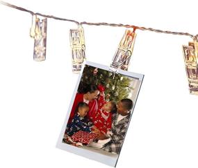 img 4 attached to 📸 30 Hanging Warm White LED String Lights with Clips - Battery Operated Decorative Light for Artwork and Photos - Showcase Your Adventures