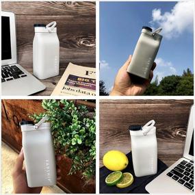 img 3 attached to 🚰 Ultra Portable Collapsible Silicon Water Bottle Canteen - Leak-Proof 14oz 20oz | BPA Free, Lightweight & Folding