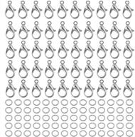 300pcs alloy silver jewelry findings kit: lobster claw clasps & jump rings - ideal for diy jewelry making (12x6mm) logo