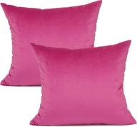 🌸 premium velvet pillow covers for sofa, bedroom, car - pack of 2, pink, 18''x18'' logo