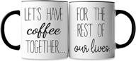 celebrimo forever together coffee mug set - ideal engagement & wedding gift for couples - mr and mrs bride and groom couples mugs - perfect for bridal shower and engaged couples logo