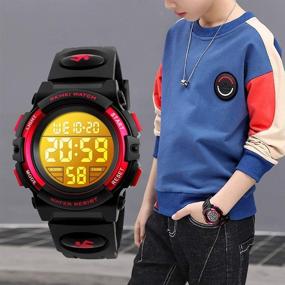 img 1 attached to 🏻 Kids Sports Digital Waterproof Watches: Perfect Wrist Watches for Boys