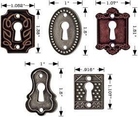 img 2 attached to 🔑 Tim Holtz Idea-ology Metal Keyholes with Extensive Fasteners - Pack of 5, Multiple Sizes, Antique Finishes - TH92718