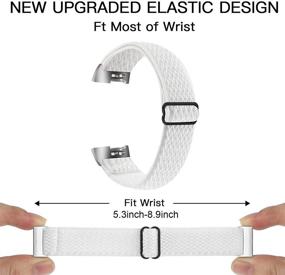 img 3 attached to 【2Pack】 Elastic Watch Band Compatible With Fitbit Charge 4/Charge 3/Charge 3 SE