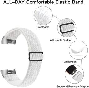 img 2 attached to 【2Pack】 Elastic Watch Band Compatible With Fitbit Charge 4/Charge 3/Charge 3 SE