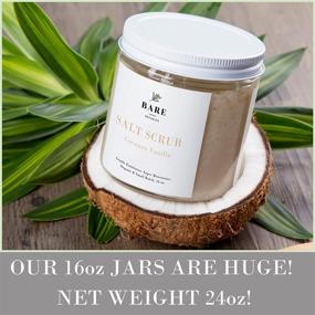 img 3 attached to 🥥 Bare Botanics Body Scrub (Coconut Vanilla) – Natural Gentle Exfoliator &amp; Super Moisturizer, No Synthetic Fragrances, Non-Greasy Formula, Nut Oil-Free - 24oz