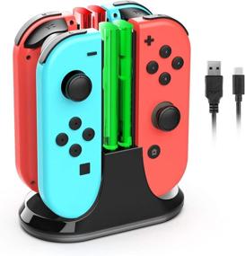 img 4 attached to YCCTEAM Joy Con Charging Dock: 4 in 1 Switch Joycon Controller Charger with LED Indicator & 3.3FT Cable