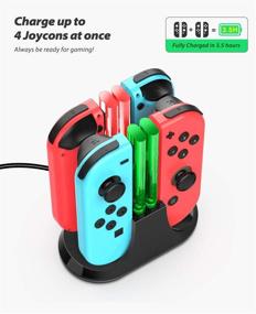 img 3 attached to YCCTEAM Joy Con Charging Dock: 4 in 1 Switch Joycon Controller Charger with LED Indicator & 3.3FT Cable