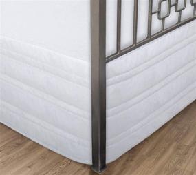 img 4 attached to Quilted Polyester Blend Bed Skirt with 14 Inch Drop, Split Corner Design, Modern Dust Ruffle, Wrinkle-Free & Fade Resistant, Dust Proof for Queen Size Bed (White)