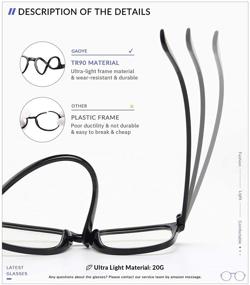 img 2 attached to 👓 6-Pack Gaoye Blue Light Blocking Reading Glasses for Women and Men, Fashionable Computer Readers with Anti-UV Square Clear Frames (Mix of 6 Colors, 2.5 Power Strength)