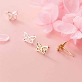 img 2 attached to 🦋 Hypoallergenic Minimalist Butterfly Cartilage Earrings for Girls: Stylish and Safe Jewelry