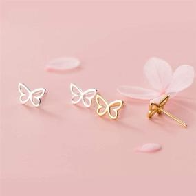 img 1 attached to 🦋 Hypoallergenic Minimalist Butterfly Cartilage Earrings for Girls: Stylish and Safe Jewelry