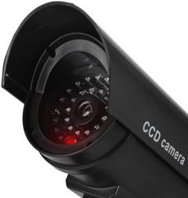 img 2 attached to 📷 Enhanced Outdoor Fake Security Camera: Realistic Dummy CCTV Surveillance System with Red Flashing Lights and Warning Sticker (Set of 4, Black)