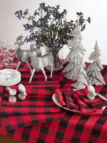 img 1 attached to SARO LIFESTYLE Buffalo Collection Tablecloth: Rustic Elegance for Every Occasion