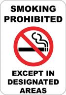 smoking prohibited designated commercial aluminum logo