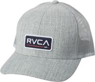 rvca men's adjustable snapback curved brim trucker hat - stylish and versatile headwear for men logo