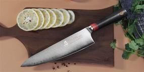 img 3 attached to 🔪 Japanese AUS-10 Damascus Steel Chef's Knife - TUO Kitchen Chef Knives - Dishwasher Safe G10 Handle - RING-RC Series TC0301RC - 8" - Gift Case Included