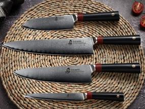 img 1 attached to 🔪 Japanese AUS-10 Damascus Steel Chef's Knife - TUO Kitchen Chef Knives - Dishwasher Safe G10 Handle - RING-RC Series TC0301RC - 8" - Gift Case Included