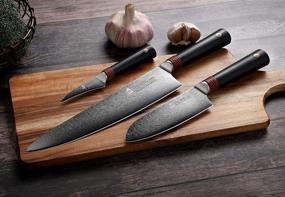 img 2 attached to 🔪 Japanese AUS-10 Damascus Steel Chef's Knife - TUO Kitchen Chef Knives - Dishwasher Safe G10 Handle - RING-RC Series TC0301RC - 8" - Gift Case Included