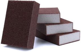 img 4 attached to 🧽 4 Pack Grit Sanding Sponges - Washable & Reusable Sanding Blocks for Pot, Pan, Sponge, Glasses, Wood, and Metal Sanding