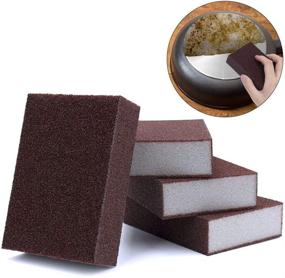 img 3 attached to 🧽 4 Pack Grit Sanding Sponges - Washable & Reusable Sanding Blocks for Pot, Pan, Sponge, Glasses, Wood, and Metal Sanding